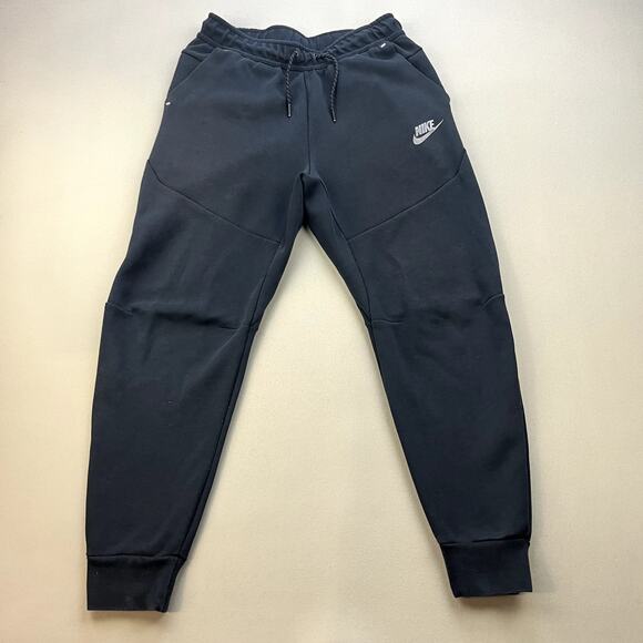 Nike Tech Fleece Sweatpants Mens Small Black Joggers Swoosh Logo Sportswear - Picture 1 of 13